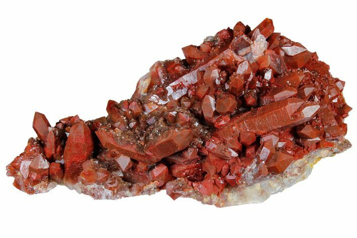 Natural, Red Quartz Crystal Cluster - Morocco #181575